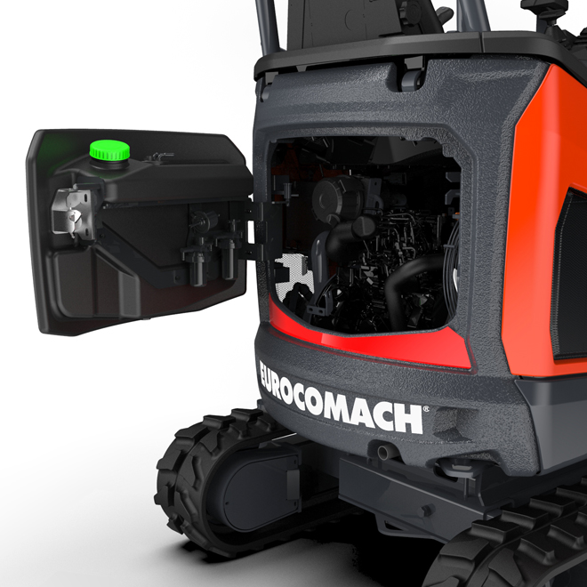 Tanque de combustible ubicado en portón trasero 