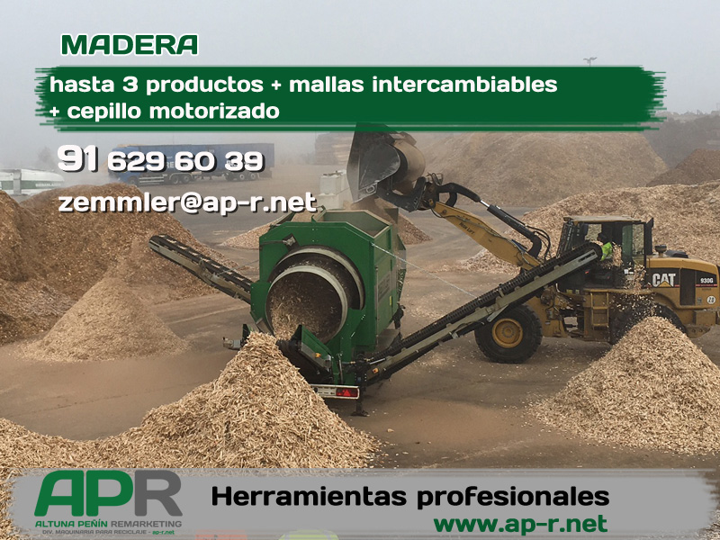 Criba tromel móvil Zemmler para biomasa, madera y astilla 