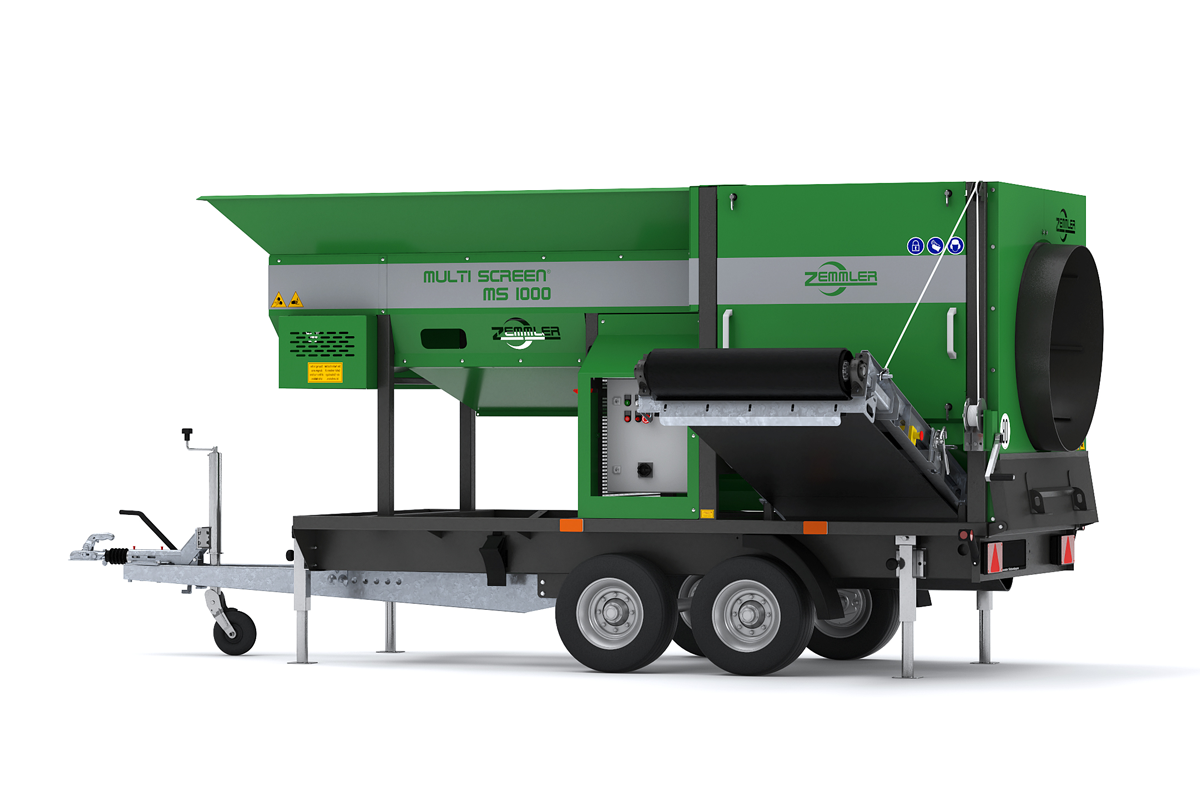 Criba móvil Zemmler modelo MS 1000 de dos ejes